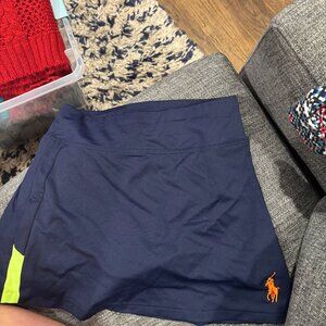 Ralph Lauren skort navy & neon green -orange horse